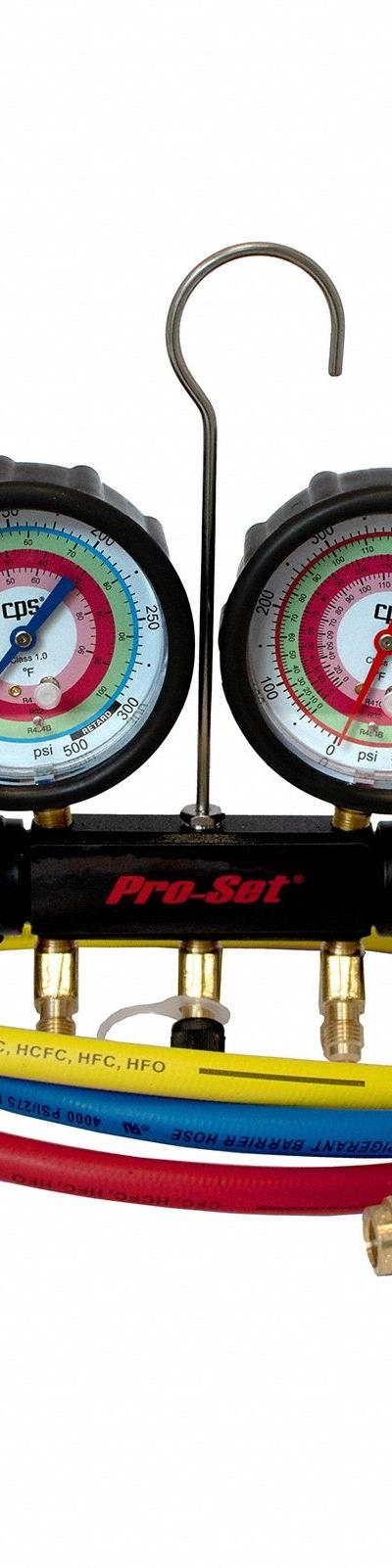 PRO-SET Refrigerant Manifold Set: 2 Valves - Analog Manifolds