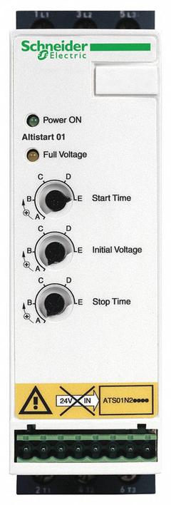 SCHNEIDER Soft Start: 380-415V AC, 32 A Output Current, With Bypass, IP20, 60/50 Hz, Three Phase (MPN ATS01N232QN). Key specifications — Manufacturer Part Number: ATS01N232QN.