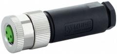 MURRELEKTRONIK Circular Connector: A Coded, 3 Socket, M8 with Straight Connection, IP67, PA (MPN 7000-08621-0000000). Key specifications — Brand: MURRELEKTRONIK; IP Rating: IP67; Housing Material: PA; Connector Body Type: Socket; Coding: A; Voltage Rating: 50V AC; Wiring Type: Screw Terminals.