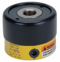 ENERPAC Hollow Hydraulic Ram: 6 ton Nominal Capacity, 1 in Nominal Stroke Lg, 3.19 in Retracted Ht (MPN RWH121). Key specifications — attr98898: ENERPAC; attr1099387: 0.77 in.