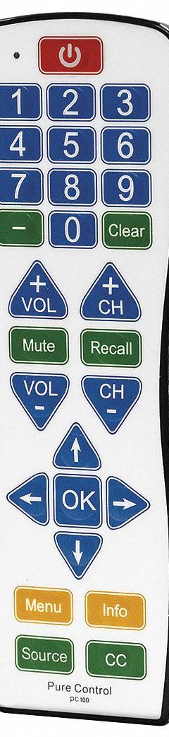 RCA Learning Universal Remote: Universal, PC100, Universal, Black/Multi-Color, 1 3/4 in Overall Dp. Key specifications — Manufacturer Part Number: PC100; Brand: RCA; Color: Black/Multi-Color; For Use With: Universal; Compatible With_Broad: Universal.
