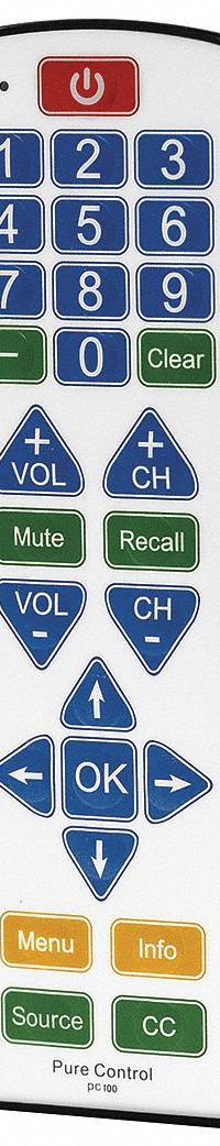 RCA Learning Universal Remote: Universal, PC100, Universal, Black/Multi-Color, 1 3/4 in Overall Dp. Key specifications — Manufacturer Part Number: PC100; Brand: RCA; Color: Black/Multi-Color; For Use With: Universal; Compatible With_Broad: Universal.