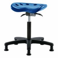 Tractor Stool: Polyurethane, Ht Range 19 in to 26 1/2 in, 17 in Seat Wd, 14 in Seat Dp, 5 Glides (MPN PTMBSO-RG-NF-RG-BLU). Key specifications — Brand: APPROVED VENDOR; Foot Support: No; Base Material: Fiberglass; ESD-Safe: Not ESD Safe; Number of Casters: 0.