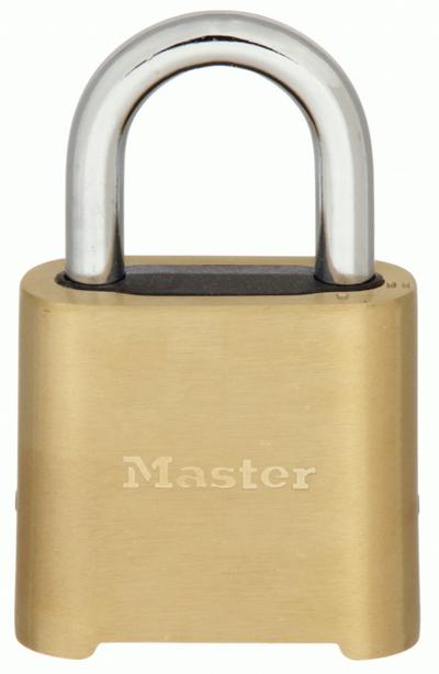 MASTER LOCK Combination Padlock: Scrolling Combo, Gold, Brass, Std Shackle - Standard Shackle Combination Padlocks