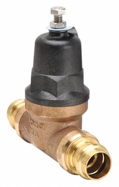 APOLLO Water Pressure Reducing Valve: Press x Press, 3/4 in Pipe Size, Bronze, 29.7 psi to 89.7 psi (MPN 36ELF10401PR). Key specifications — Brand: APOLLO; Low-Lead Compliance: Low-Lead Compliant.