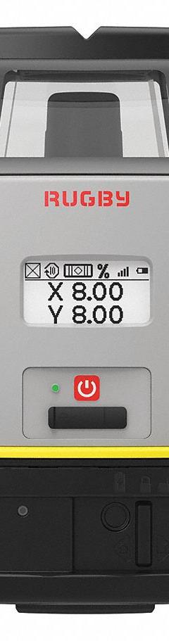 LEICA RUGBY Rotary Laser: 4,430 ft Range w/Receiver, Red Beam, Horizontal, ±1/16 in @ 100 ft, 0 Dots (MPN Rugby CLH with CLX300). Key specifications — attr935954: Red; attr935948: ±1/16 in @ 100 ft; attr935970: Cable; attr935961: Horizontal; attr935962: Electronic Self-Leveling; attr935949: Li-Ion; attr935951: Height Checking; attr935952: Batteries Included.