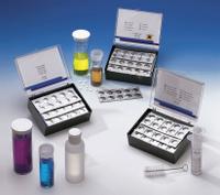 LOVIBOND Water Quality Test Kit: Alkalinity, 20 to 500 mg/L, 20 mg/L, 30 Tests, 5 Pieces (MPN 414150). Key specifications — Includes: Sample Bottle; Range: 20 to 500 mg/L; Sensitivity: 20 mg/L; Test Parameters: Alkalinity.