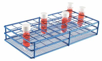 HEATHROW SCIENTIFIC Tube Rack: 7 1/2 in Overall Wd, 2 3/8 in Overall Ht, 14 in Overall Lg, Wire - Lab Storage Racks