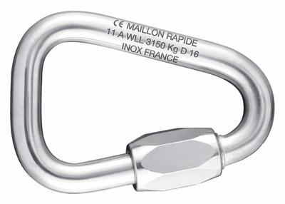 MAILLON RAPIDE Connecting Link: Quick Link, Steel, 1 29/32 in Overall Lg - Wide-Body Triangular Threaded Locking Connecting Links