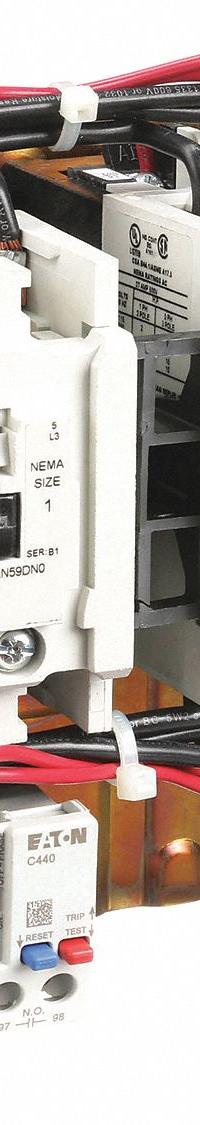 EATON NEMA Magnetic Motor Starter: Reversing, 3 Poles, NEMA Size 1, 27 A, 120V AC Coil (MPN AN59DN0A5E045). Key specifications — Brand: EATON; Auxiliary Contact Form: 1NO; Coil Voltage: 110/120V AC; Phase: Three; Operator: None; Operator Controls: None; Auxiliary Contacts Included: 1NO; Signaling Features: Pilot Light.