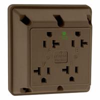 LEVITON Quadruplex Receptacle Outlet: Quad, 5-20, Brown, 125V AC, 20 A, 2 Pole / 3 Wire (MPN 21254-H)