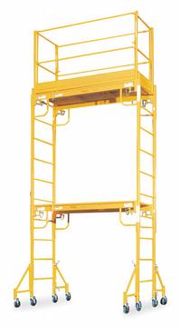 BIL-JAX Scaffold Tower: Steel, 2 ft to 11.5 ft, 72 in x 29 in, 1,000 lb Load Capacity (MPN 0127-006-2). Key specifications — Brand: BIL-JAX; Height Adjustability: Fixed Height; Included Components: Platform.