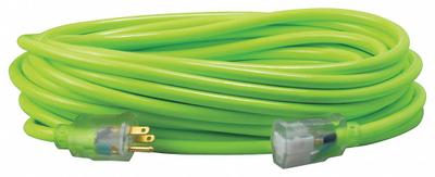 SOUTHWIRE Extension Cord: Outdoor Use, 50 ft Lg, Outlet, 5-15P, 12/3, SJTW, Green - Outdoor Extension Cords with Single Outlet