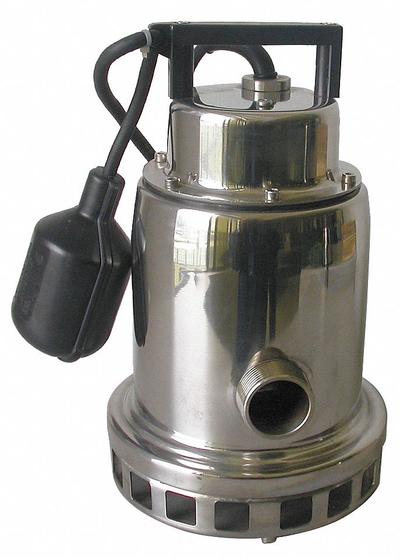 Dayton Submersible Sump Pump: 3/4 hp, 115V AC, 38 gpm Flow Rate @ 10' of Head - General Purpose Submersible Sump Pumps