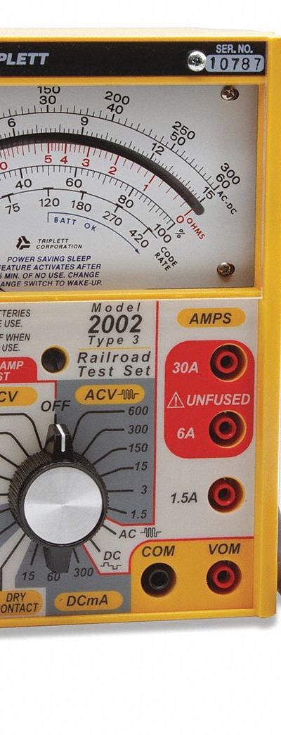 TRIPLETT Analog Multimeter: 600 V Max AC Volt Measurement - Analog Multimeters