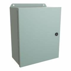 HAMMOND Electrical Enclosure: Steel, 12 in x 10 in x 5 in, NEMA 12/13/3R/4, w/Panel, Solid Cover (MPN EJ12105). Key specifications — Closure Method: Latches; Brand: HAMMOND; Knockouts: Not Included.