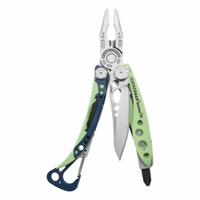 LEATHERMAN Pliers: Multi-Tool Plier, 7 Tools, 7 Functions, 4 in Closed Lg, 6 in Open Lg, SEAFOAM (MPN 833122). Key specifications — attr15951: LEATHERMAN; attr15966: 25-year warranty; attr10312: SEAFOAM; attr15960: One-hand Operable Features; attr15963: Stainless Steel; attr15971: Multi-Tool Plier; attr15972: Included bits Phillips #1 & #2, Screwdriver 1/4" & 3/16"; attr15977: Fold Open.