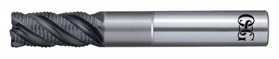 OSG Roughing End Mill: Carbide, WXL Coated, 4 Flute, 1/4" Mill Dia, 1-1/4" LOC - Reduced-Neck Fast-Cutting Corner-Chamfer Carbide Roughing End Mills for Hardened Materials