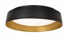 LED Flush Mount: 19 1/2 in Dia, Black/Gold, 5 in Ht, 4,000 lm, 2700K/3000K/3500K/4000K/5000K, 40 W (MPN DUNF20LAJUDBKGD). Key specifications — Voltage: 120 to 277V AC; Brand: AFX INC.; For Bulb Type: Integrated LED; Color Temperature: 2700K; Housing Finish/Color (Broad): Black/Gold.