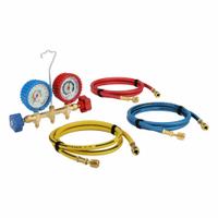 IMPERIAL Manifold Gauge: 2 Valves, 3 Hoses, For R-134A/R-22/R-404A (MPN 443-C). Key specifications — Product Type: Manifold Gauge Set; For Refrigerant Type: R-22; Brand: IMPERIAL; Gauge Boots: Yes.