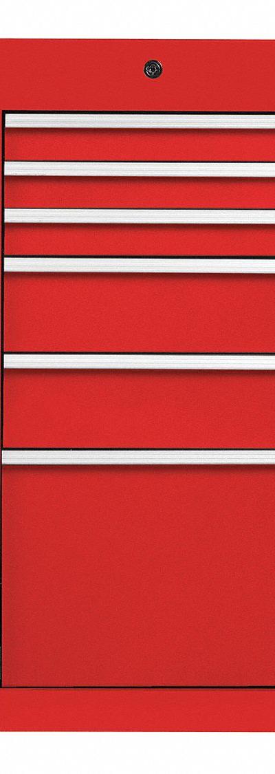 PROTO Side Cabinet: Red, 6 Drawers, Keyed, 19 in W x 25 1/4 in D x 34 in H, Red / Gloss - Heavy-Duty Side Cabinets