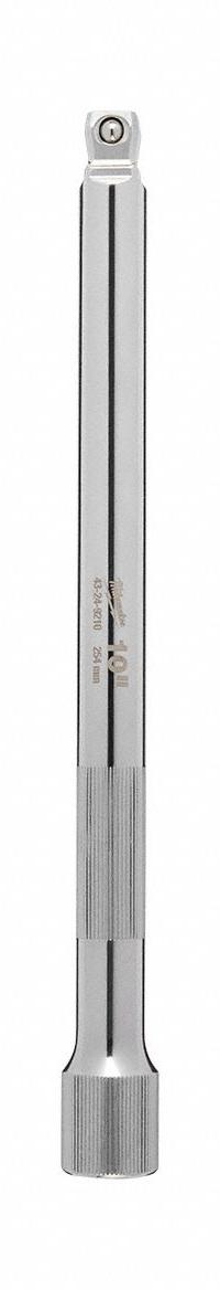 MILWAUKEE Socket Extension: 1/2 in Input Drive Size, 1/2 in Output Drive Size, 10 in Overall Lg (MPN 43-24-9210). Key specifications — attr1204978: Not Insulated; attr1204980: Locking Not Included; attr1204984: MILWAUKEE; attr1204970: Chrome.