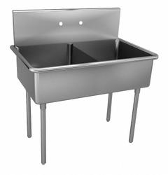 JUST MANUFACTURING Scullery Sink: 2 Bowls, 48 in Overall Ht, 51 in Overall Lg, 27 1/2 in Overall Wd (MPN NSFB248-2-J). Key specifications — Brand: JUST MANUFACTURING.