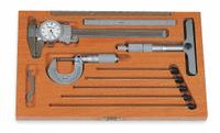 MITUTOYO Precision Measuring Tool Kit: 5 Pieces, Dial Caliper, Mechanical Outside Micrometer (MPN 64PKA070C). Key specifications — attr1182219: MITUTOYO; attr1182229: Dial Caliper; attr1182230: 0 mm to 150 mm; attr1182232: 0 in to 1 in; attr1182234: No; attr1182252: 1 in; attr1182254: 0 in; attr1182258: (1) Depth Micrometer.