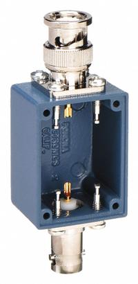 POMONA Shielded Box: Blue, Die-Cast Aluminum, 1 in x 1 in x 1 in (MPN 3752). Key specifications — Color: Blue; Includes: BNC Male and Female Connectors; Brand: POMONA.