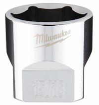 MILWAUKEE Standard Socket: SAE, 3/8 in Drive Size, 15/16 in Socket Size, 6-Point, Std, Chrome (MPN 45-34-9071). Key specifications — attr1204417: MILWAUKEE; attr1204392: Chrome.