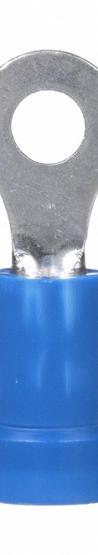 PANDUIT Ring Terminal: Blue, Vinyl Insulation, #6 Stud Size, 16 AWG to 14 AWG Wire Sizes, 600 V (MPN PV14-6R-M). Key specifications — attr1308027: PANDUIT; attr1356513: PV14; attr1356587: Funnel Entry.