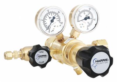 HARRIS High Purity Gas Regulator: Two Stage, CGA 350 Inlet, 1/4" Tube Outlet - High-Purity Fuel Gas Regulators