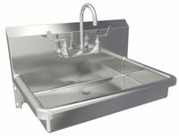 SANI-LAV Hand Sink: 1 Stations, 5 in Bowl Dp, 27 in Bowl Lg, 16 1/2 in Bowl Wd, Faucet Included (MPN 5A1F-0.5). Key specifications — Includes Side Splash: Side Splash Not Included; Series: Stainless Steel Wash-Station; Brand: SANI-LAV.