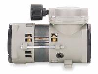 THOMAS Compressor/Vacuum Pump: 3/64 hp, 115V AC, 22.1 in Hg Max Vacuum, 1/8 in NPT Inlet Size (MPN 107CAB18). Key specifications — attr50671: 115V AC; attr50650: 0.14 cfm @ 30 psi; attr50635: THOMAS.