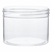 QORPAK Laboratory Jar: Polystyrene, 8 fl oz, 88.9 mm Body Dia, 89-400 mm Screw Closure Size, Round (MPN PLA-03359). Key specifications — Brand: QORPAK; Clarity: Clear; Closure Included: No; Pre-Cleaned: None.