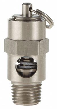 CONRADER Safety Valve: Soft Seat, 1/4 in (M)NPT Inlet (In.), 350 psi Preset Setting (PSI), Viton (MPN SRV250-V-SS-350). Key specifications — attr291993: Soft Seat; attr291998: Stainless Steel; attr292007: Viton; attr292009: Stainless Steel; attr294753: CONRADER.
