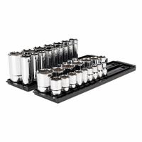 TEKTON Socket Set: 1/2 in Drive, 32 Piece, 6-Point, SAE, 3/8 in to 1-5/16 in (MPN SHD92205). Key specifications — attr1224269: 1/2 in; attr1204685: Not Tether Capable; attr1227399: 6-Point Standard and Deep Socket Set; attr1204650: 3/8 in to 1-5/16 in; attr1204673: Socket Bits Not Included; attr1204688: TEKTON; attr1224230: Friction; attr1224354: No Thin Wall.