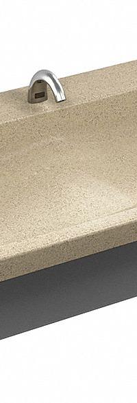 BRADLEY Wash Station: Express ELX, Sand, Terreon®, Sensor, 66 in Overall Lg, 30 in Overall Wd (MPN S93-736). Key specifications — Series: Express ELX; Includes: Soap Dispenser; Color: Sand; Brand: BRADLEY; Sink Type: Wash Station; Material: Terreon®; Sink Material: Polymer Resin.