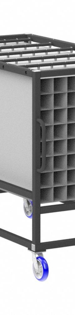 VALLEY CRAFT Parts Cart: 800 lb, Gray, 54 in L x 36 in W x 67 in H, 5 in H x 5 in W x 84 in L (MPN EP3531-200). Key specifications — Color: Gray; Includes: (64) Compartments; Caster/Wheel Configuration: (2) Rigid; Brand: VALLEY CRAFT.