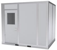 PORTA-KING Modular In-Plant Office: 8 ft x 10 ft x 8 ft, 4 Walls, Vinyl-Covered Drywall, Gray (MPN FAB810). Key specifications — Brand: PORTA-KING; Sound Transmission Coefficient: STC 25; Frame Material: Aluminum.
