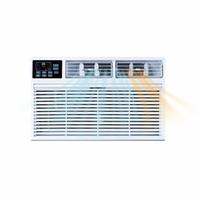 WHIRLPOOL Through the Wall Air Conditioner: 700 sq ft – 700 sq ft, 230V AC, 14,000 BTU, 6-20P, Fixed (MPN WHAT142-HAW). Key specifications — Brand: WHIRLPOOL; Voltage: 230V AC; CEER Rating: 9.3; NEMA Plug Configuration: 6-20P.