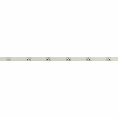 HUBBELL WIRING DEVICE-KELLEMS Prewired Raceway: 1 Circuits, 6 Outlets, NEMA 5-20R, 3 ft Lg, 1 5/16 in W x 15/16 in H - Metallic Prewired Outlet Raceway Strips