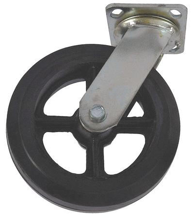 Dayton Swivel Caster: 600 lb Load Capacity, 9 7/8 in Overall Lg, 8 in Overall Wd - Replacement Casters for Platform Trucks