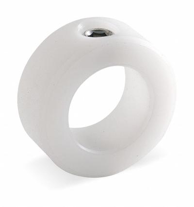 Dayton Shaft Collar: 1-Piece, Set Screw, 5/8 in Bore Dia, 1 1/8 in Collar Outside Dia - Plastic Shaft Collars