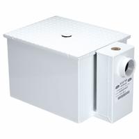 ZURN Grease Interceptor: 100 lb Capacity, 50 gpm Flow Rate, 24 1/2 in Overall Wd, 36 in Overall Lg (MPN Z1170-800-3IP). Key specifications — Material: Steel; Includes: Bronze Cleanout Plug; Brand: ZURN.