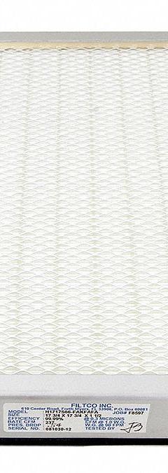 AIR SCIENCE Filter: HEPA, Powders, 1 3/4 in Overall Ht, 18 in Overall Wd, 18 in Overall Dp, 1 (MPN ASTS-030). Key specifications — attr1026777: HEPA; attr1026779: Powders; attr1031063: Ductless Fume Hoods; attr1031062: 146723-146728.