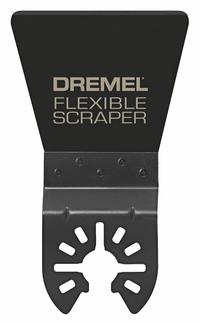 DREMEL Oscillating Scraper Blade: Flex, 1 1/2 in Blade Wd, 1 9/16 in Blade Lg, Steel, 1 Pieces (MPN MM610). Key specifications — attr1097510: Flexible; attr1097500: Triangular; attr1097522: DREMEL.