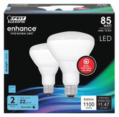 FEIT ELECTRIC Compact LED Bulb: LED, BR30, Medium Screw (E26), 12.2 W Watt, 5000K, Frosted, 120V AC (MPN BR30DMHO/950CA/2). Key specifications — Bulb Finish: Frosted; Color Temperature: 5000K; Shatter-Resistant: No; Brand: FEIT ELECTRIC; Voltage: 120V AC; Bulb Shape: BR30.