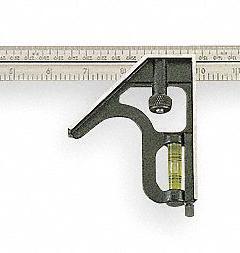 JOHNSON LEVEL Combination Square: Inch/Metric, Stainless Steel, 4 3/4 in, 16 in x 0.85 in, Cast Zinc (MPN 420EM). Key specifications — attr936159: 1 mm; attr936166: Cast Zinc; attr936169: Scriber; attr934771: JOHNSON LEVEL; attr936157: Etched.