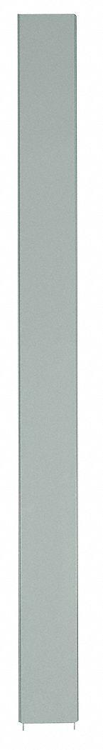 ASI GLOBAL PARTITIONS Partition Column: Steel, Powder-Coated, Gray, 82 in Ht, 6 in Wd - Pilasters for Bathroom Partitions